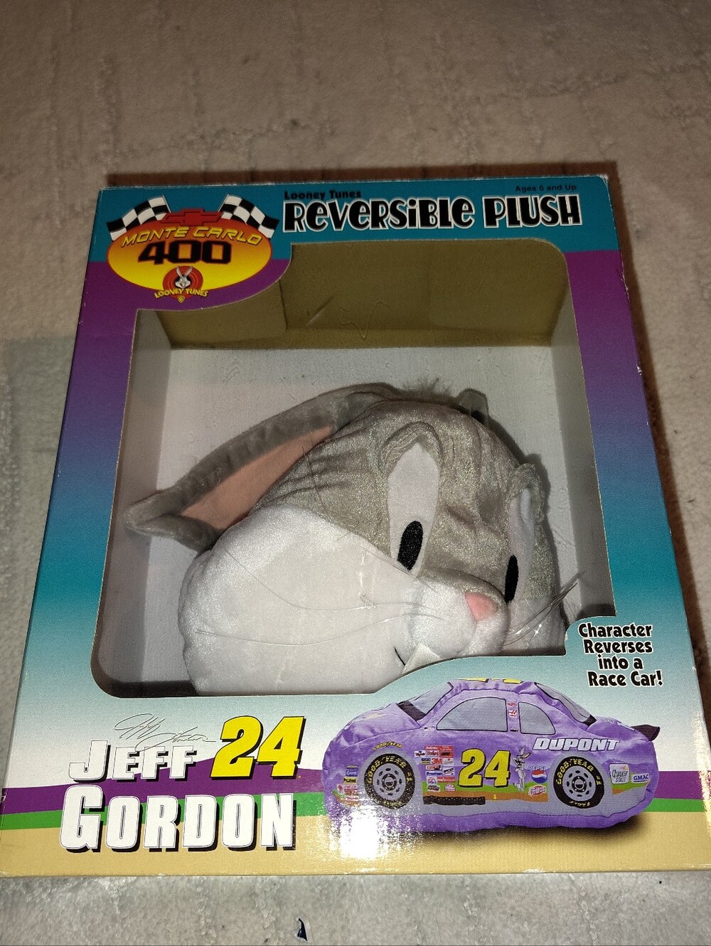 Jeff Gordon Reversible Plush Cat - Gray & White